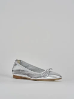 Ballerine tacco 1cm pelle argento