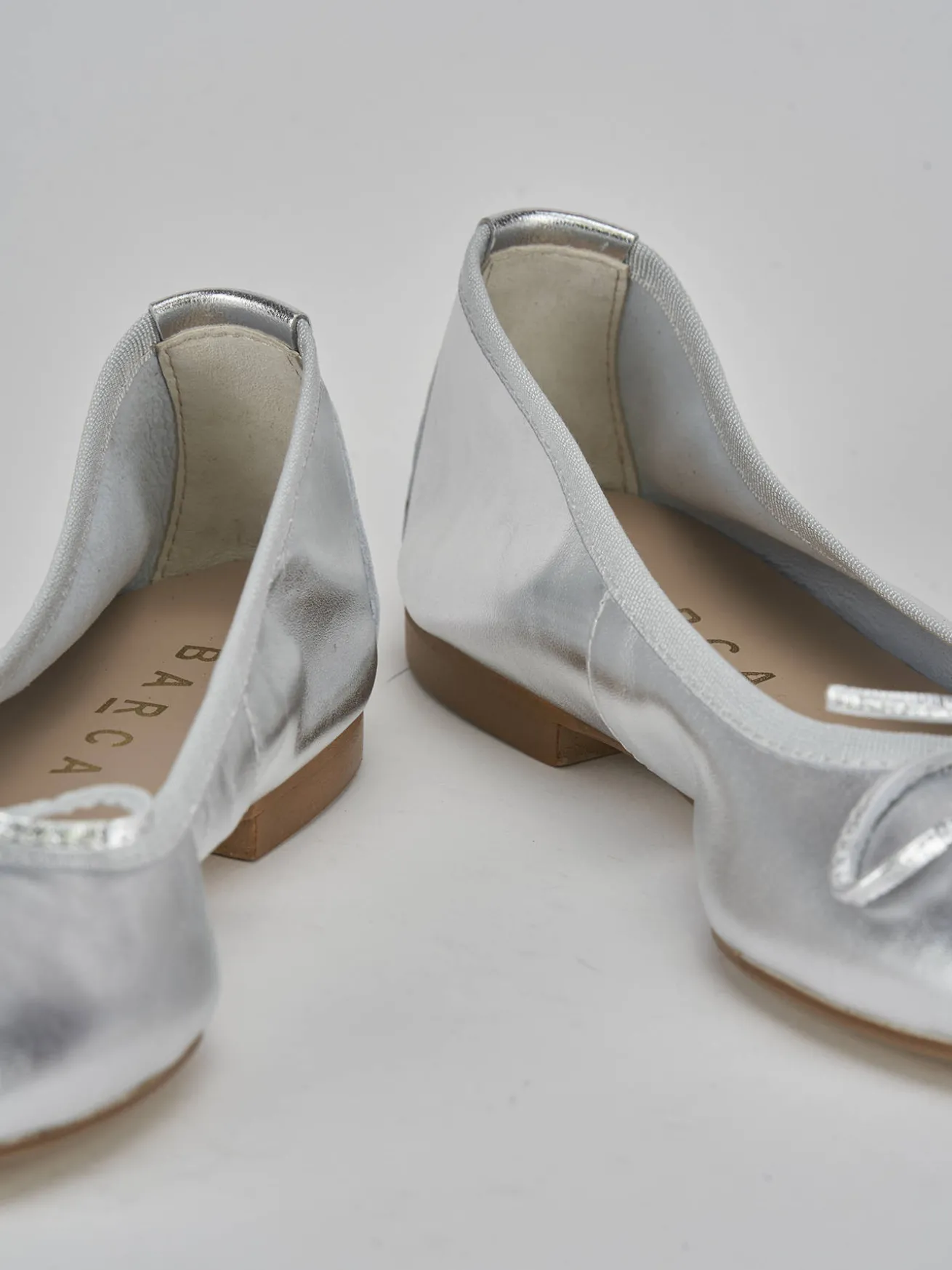 Ballerine tacco 1cm pelle argento