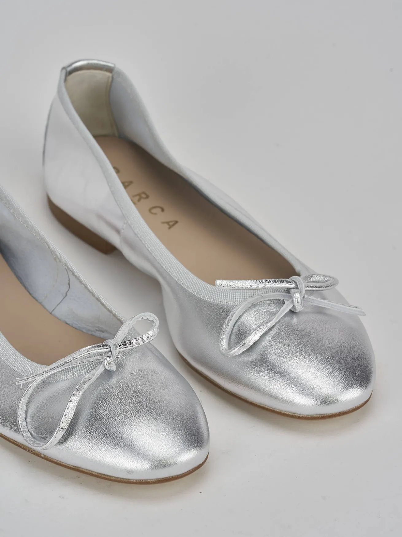 Ballerine tacco 1cm pelle argento