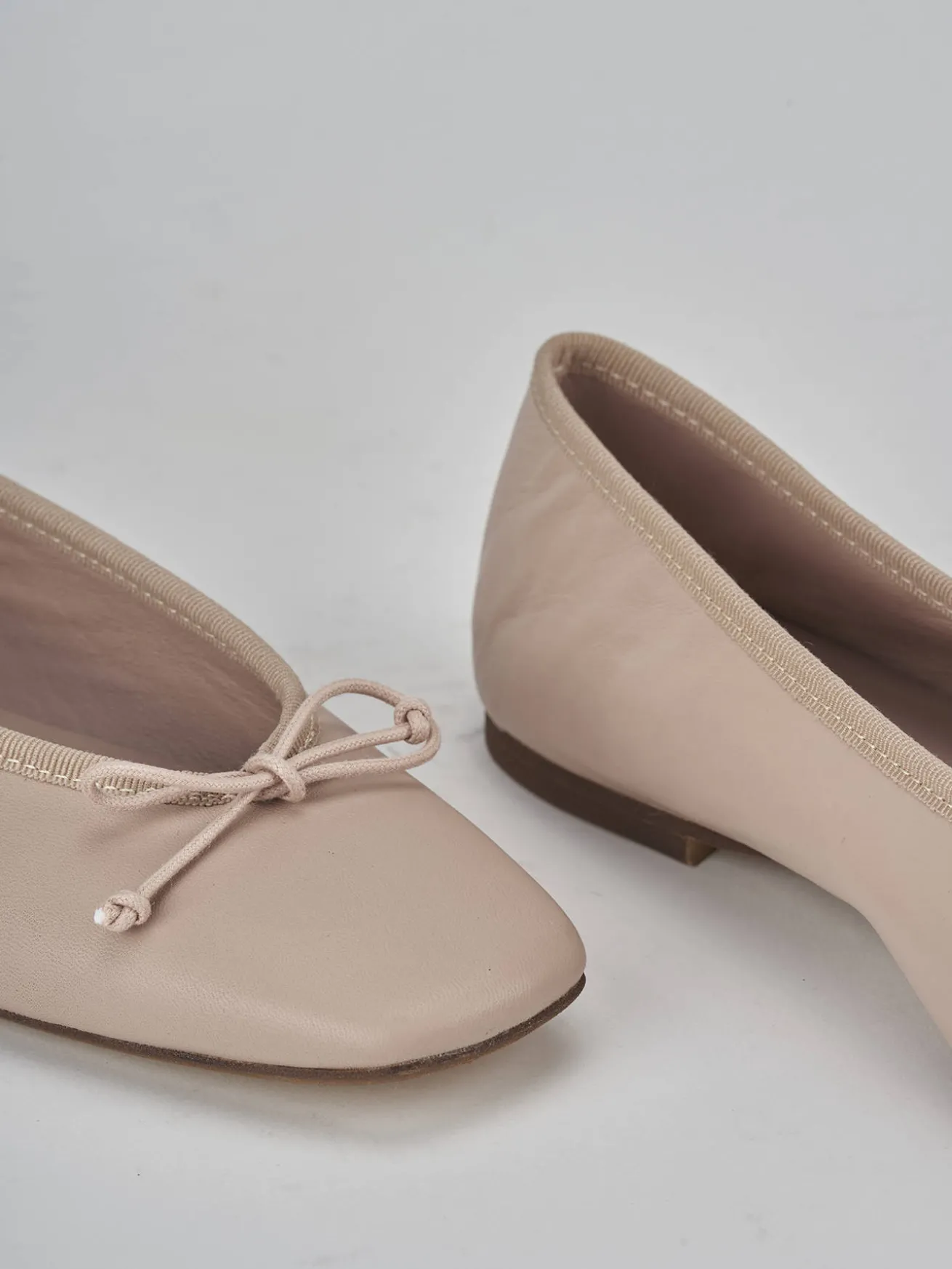 Ballerine tacco 1cm pelle rosa