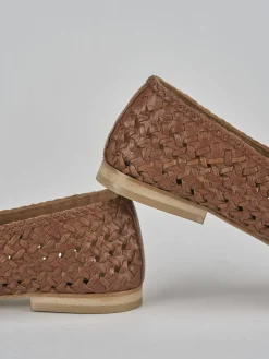 Ballerine tacco 1cm pelle marrone