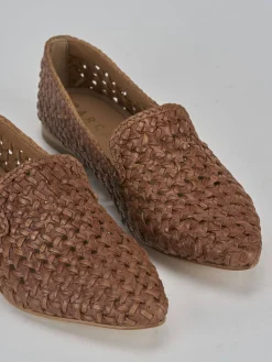 Ballerine tacco 1cm pelle marrone