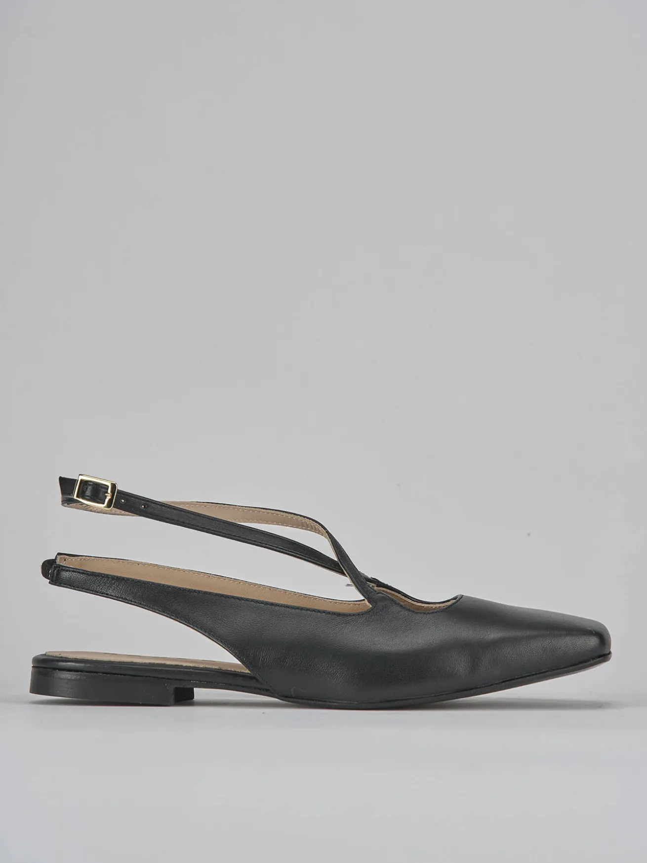 Ballerine tacco 1cm pelle nero