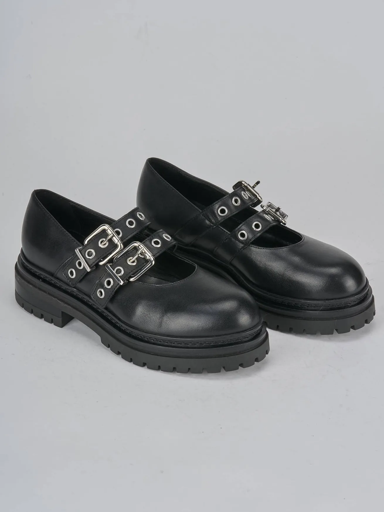 Ballerine tacco 3cm pelle nero