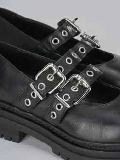 Ballerine tacco 3cm pelle nero