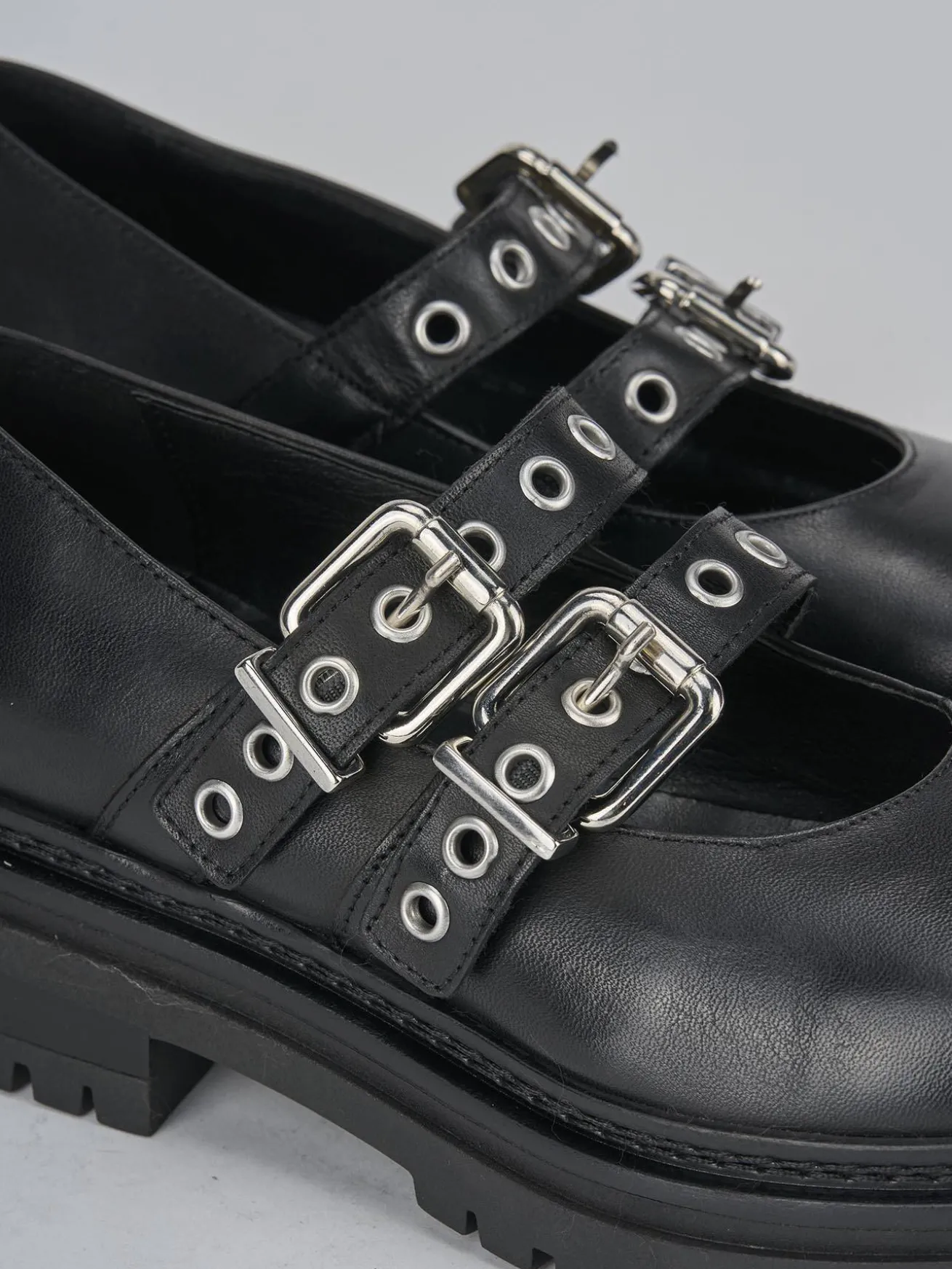 Ballerine tacco 3cm pelle nero