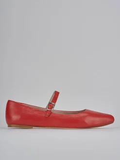 Ballerine tacco 1cm pelle rosso