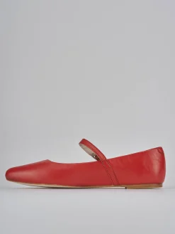 Ballerine tacco 1cm pelle rosso