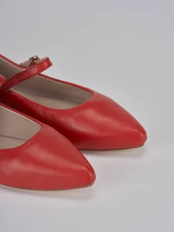 Ballerine tacco 1cm pelle rosso