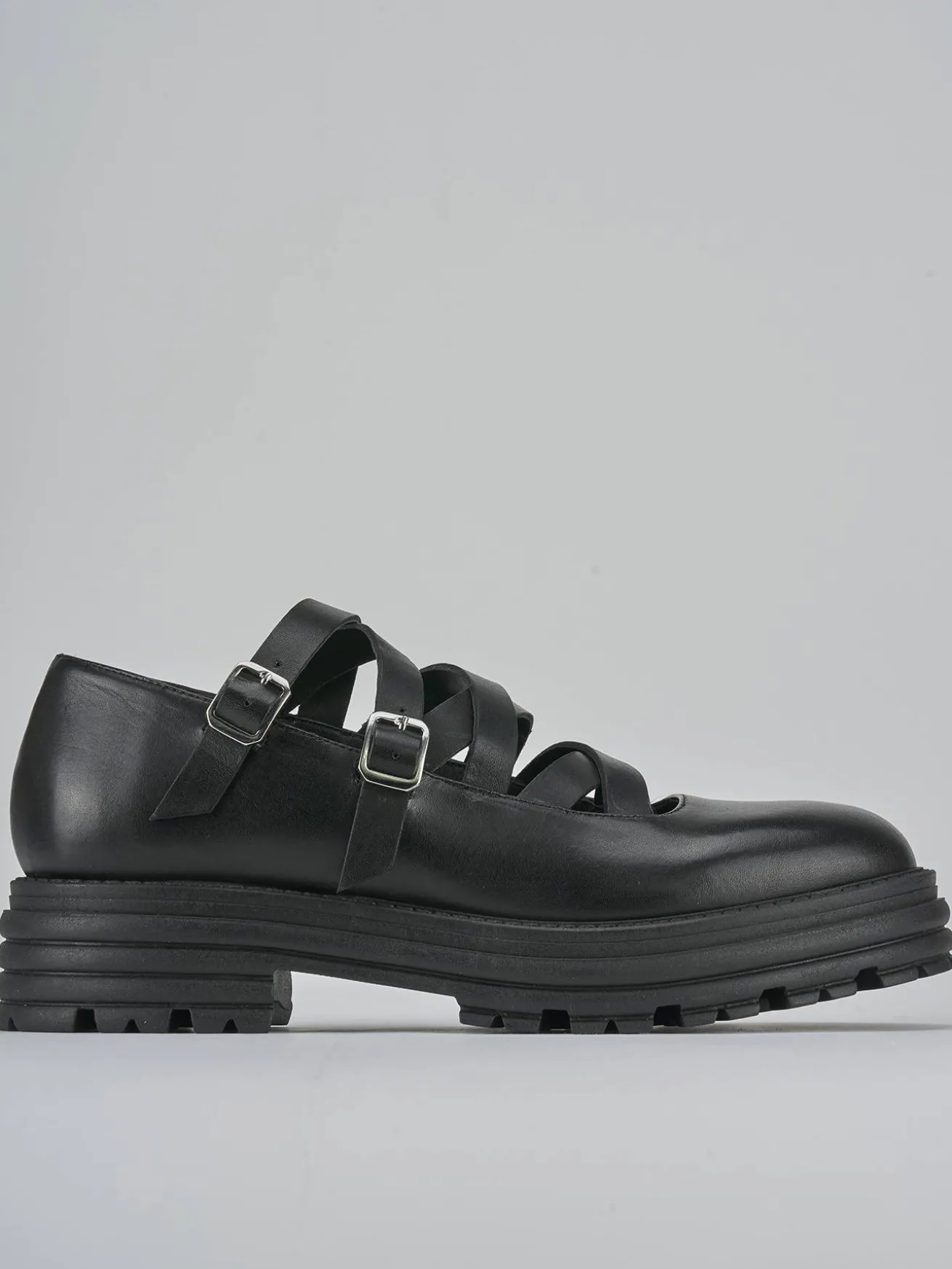 Ballerine tacco 1cm pelle nero