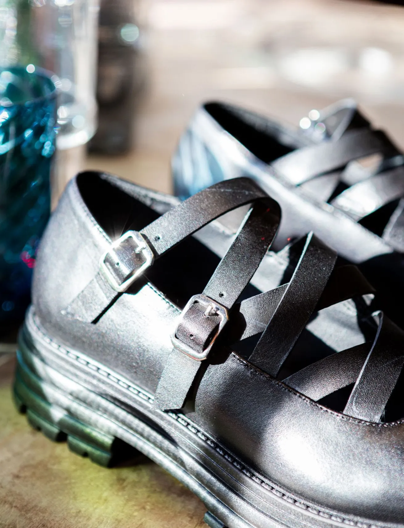 Ballerine tacco 1cm pelle nero