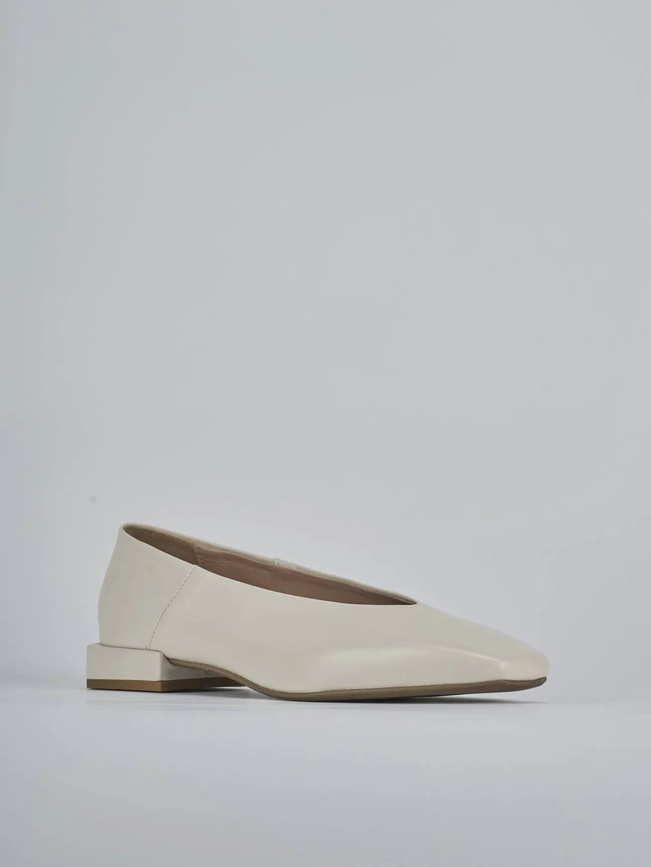Ballerine tacco 2cm pelle beige