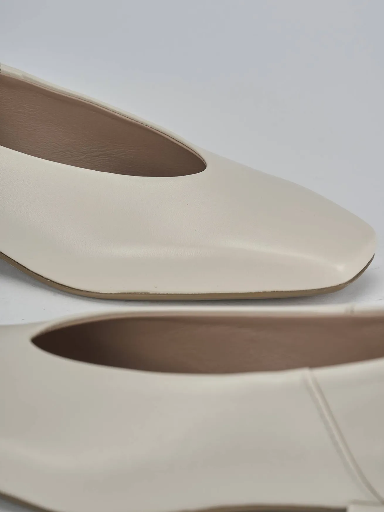 Ballerine tacco 2cm pelle beige
