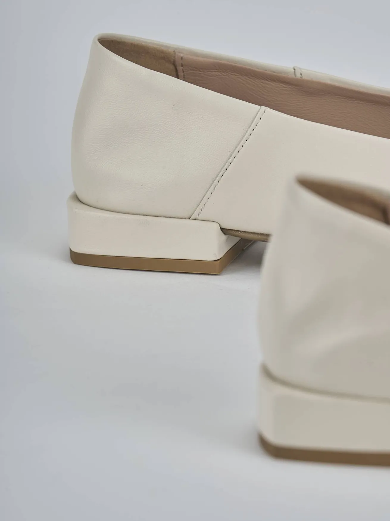 Ballerine tacco 2cm pelle beige