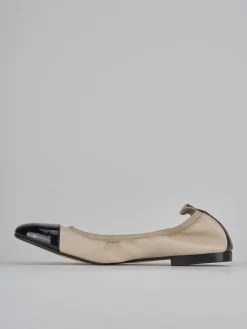 Ballerine tacco 1cm pelle beige
