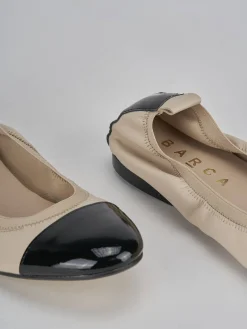 Ballerine tacco 1cm pelle beige