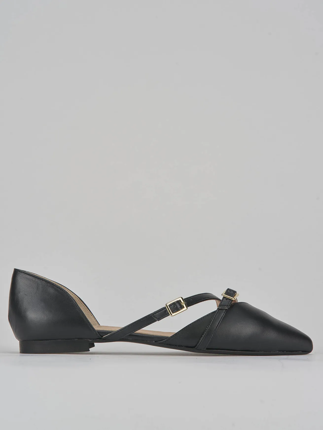 Ballerine tacco 1cm pelle nero