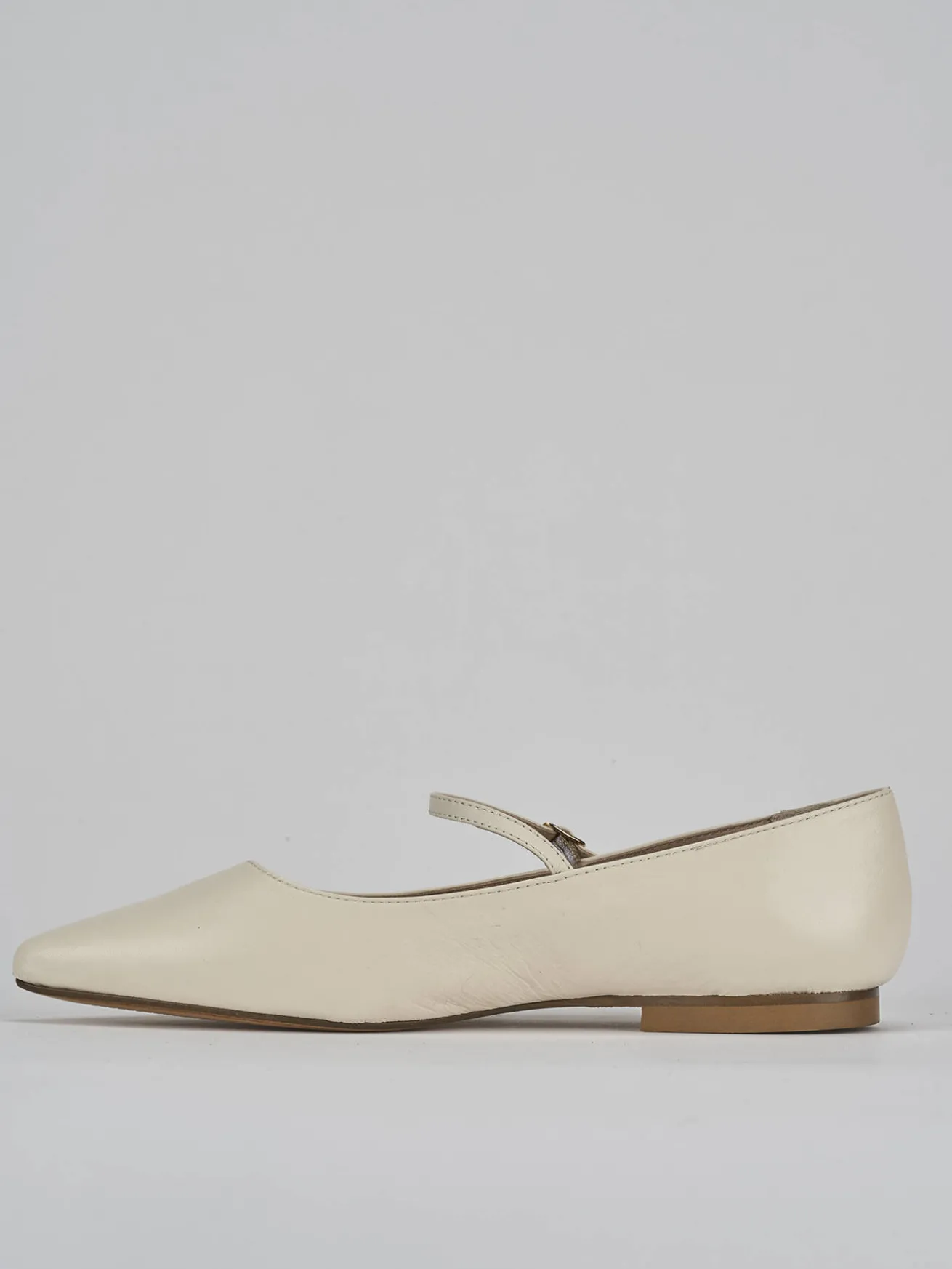 Ballerine tacco 1cm pelle bianco