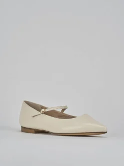 Ballerine tacco 1cm pelle bianco