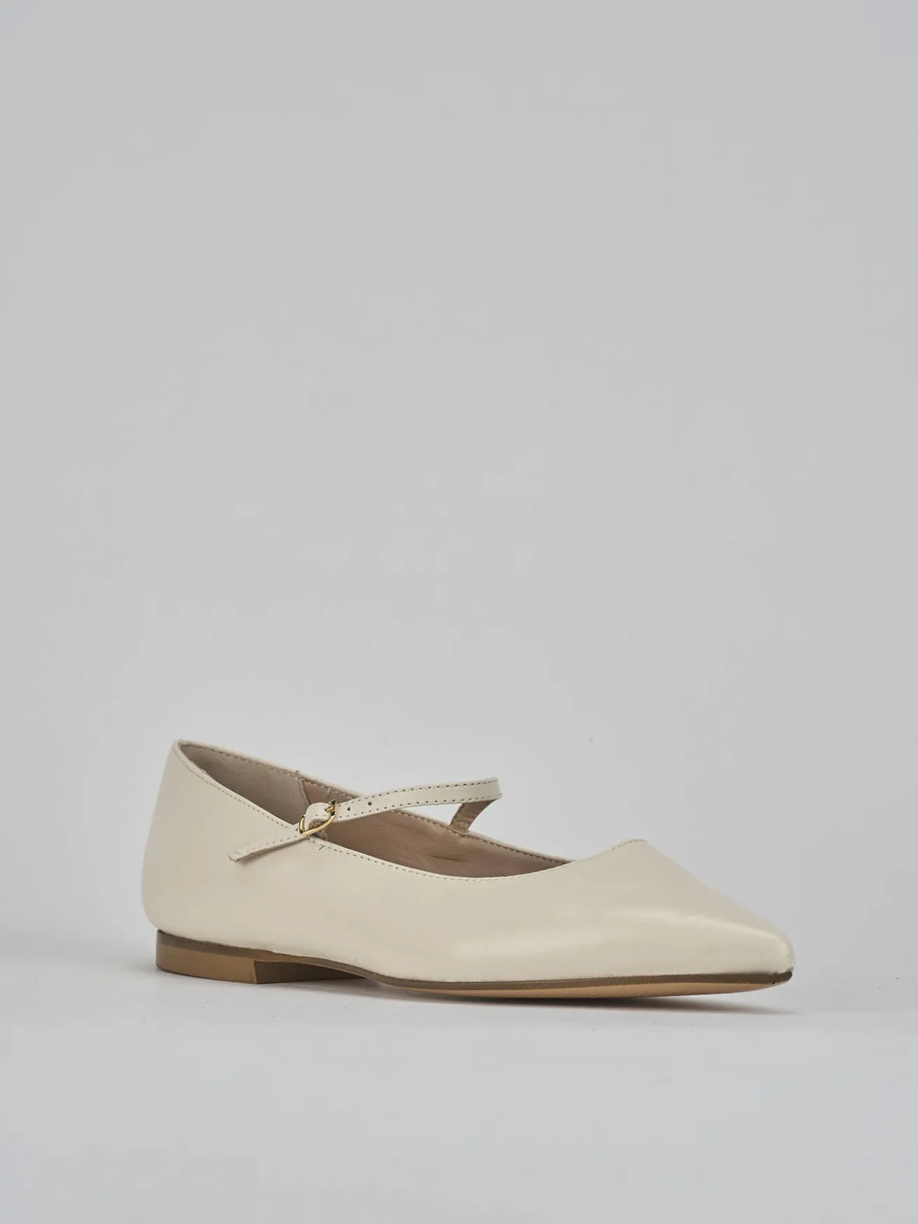 Ballerine tacco 1cm pelle bianco