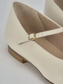 Ballerine tacco 1cm pelle bianco