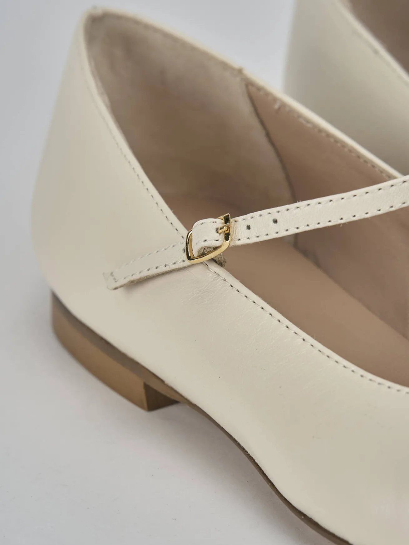 Ballerine tacco 1cm pelle bianco