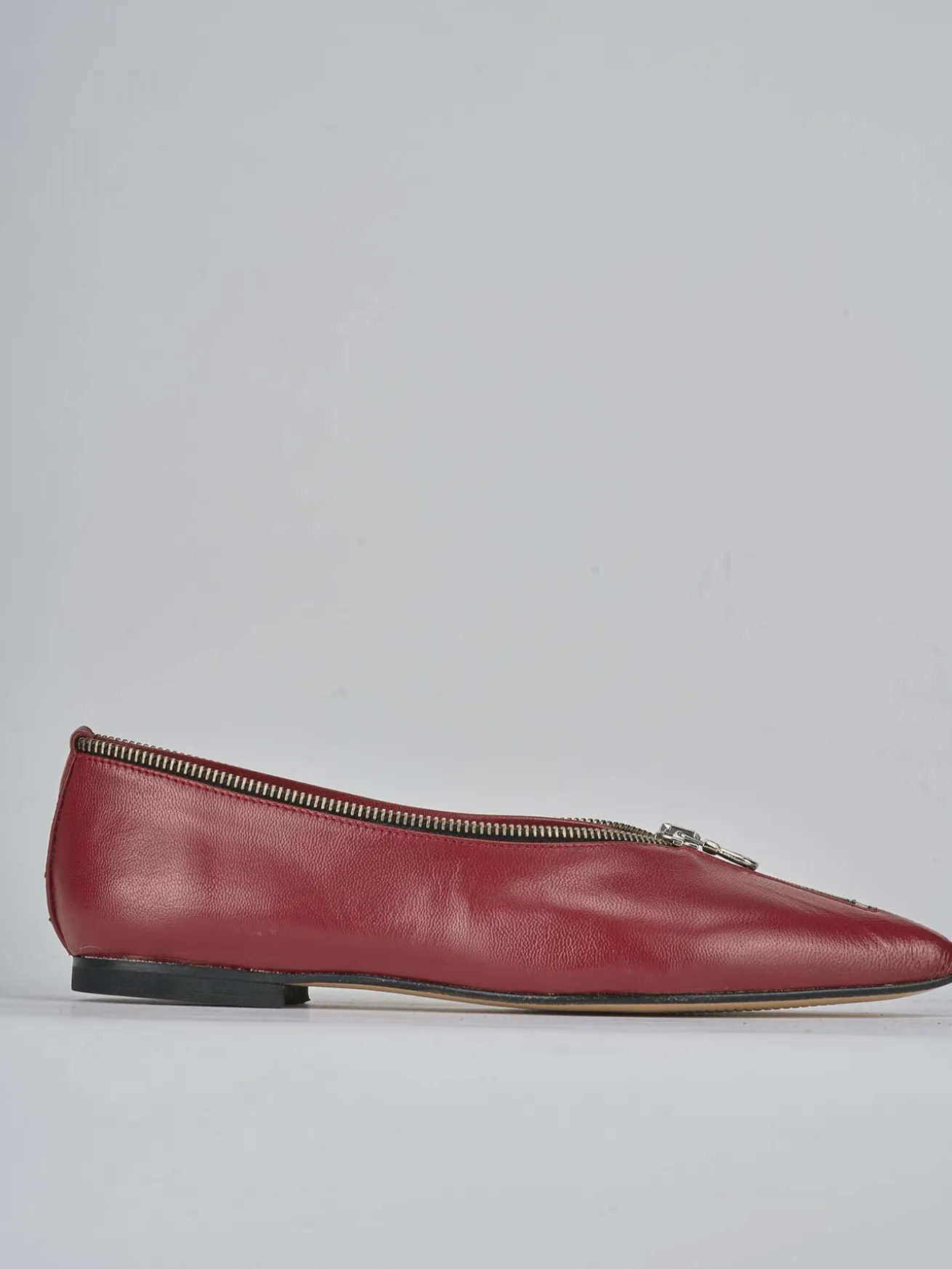 Ballerine tacco 1cm pelle rosso