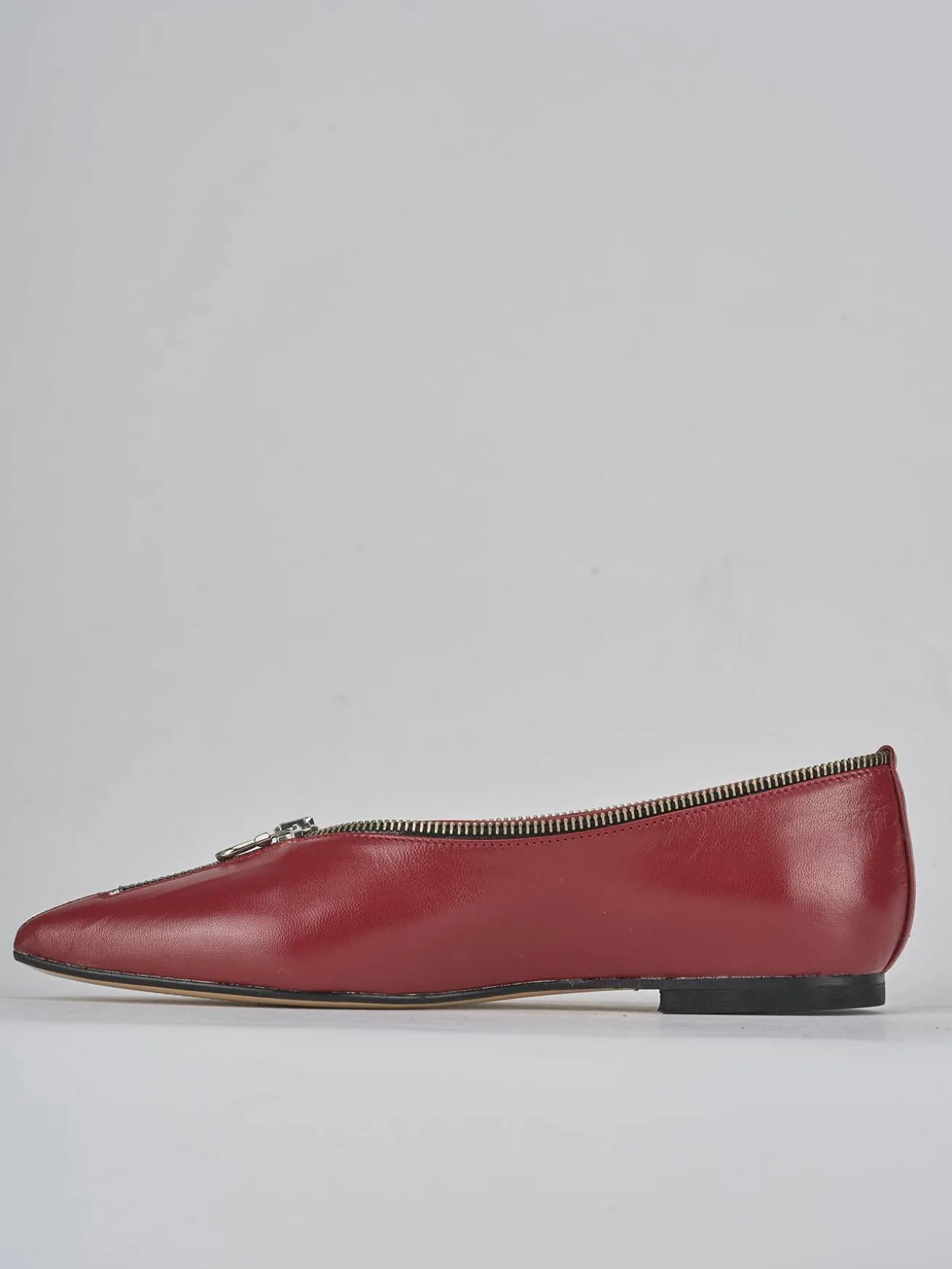 Ballerine tacco 1cm pelle rosso