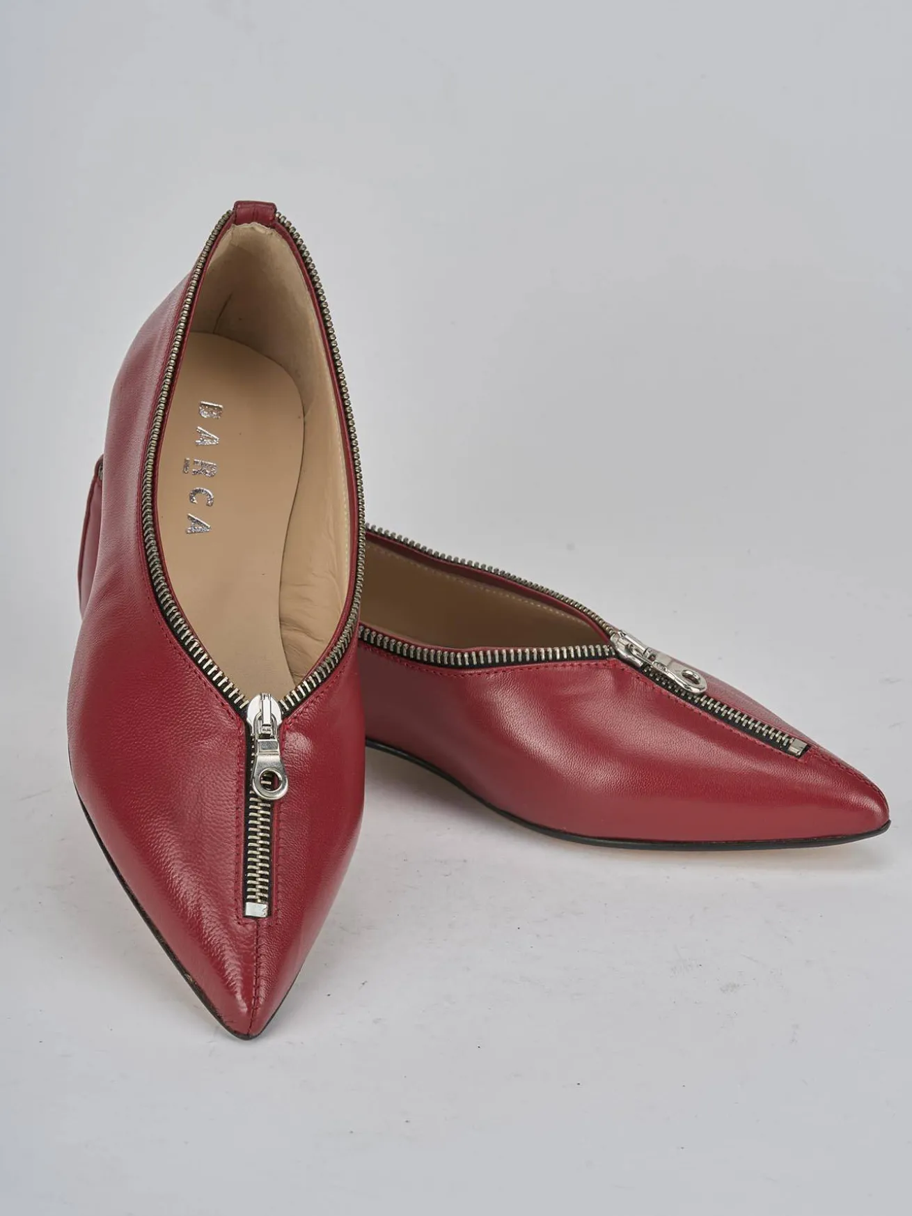 Ballerine tacco 1cm pelle rosso