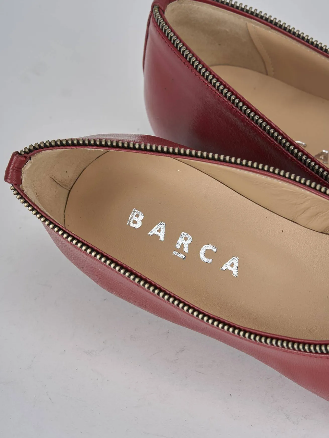 Ballerine tacco 1cm pelle rosso