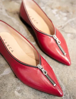 Ballerine tacco 1cm pelle rosso