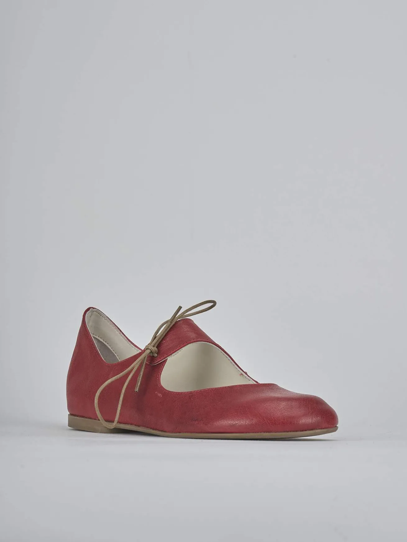 Ballerine tacco 1cm pelle rosso