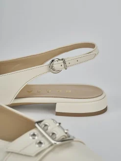 Ballerine tacco 1cm pelle bianco