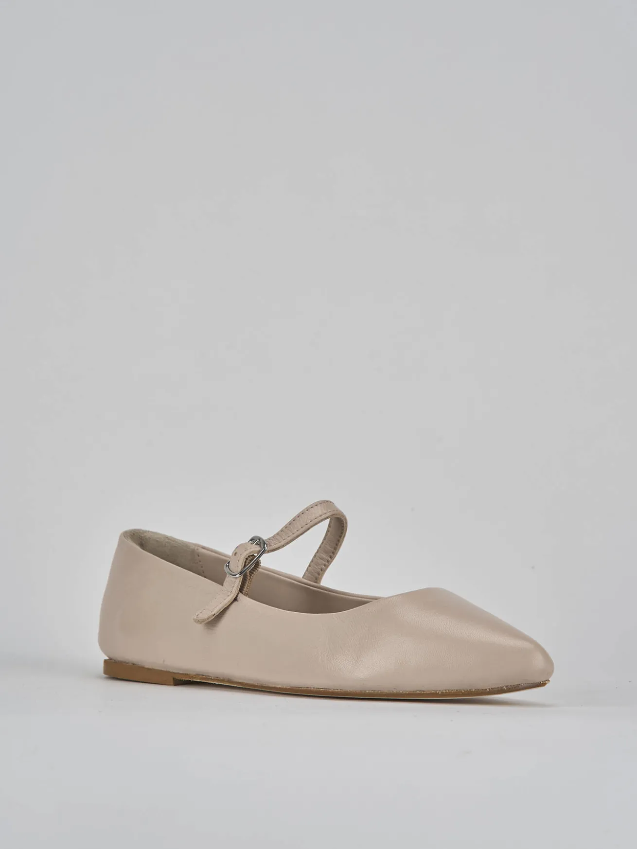 Ballerine tacco 1cm pelle rosa