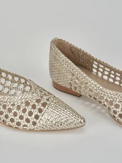 Ballerine tacco 1cm pelle oro