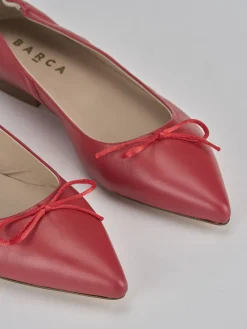 Ballerine tacco 1cm pelle rosso