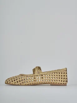 Ballerine tacco 1cm pelle oro