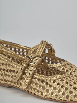 Ballerine tacco 1cm pelle oro