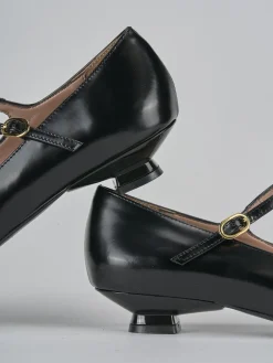 Ballerine tacco 3cm pelle nero