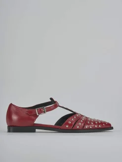Ballerine tacco 1cm pelle rosso