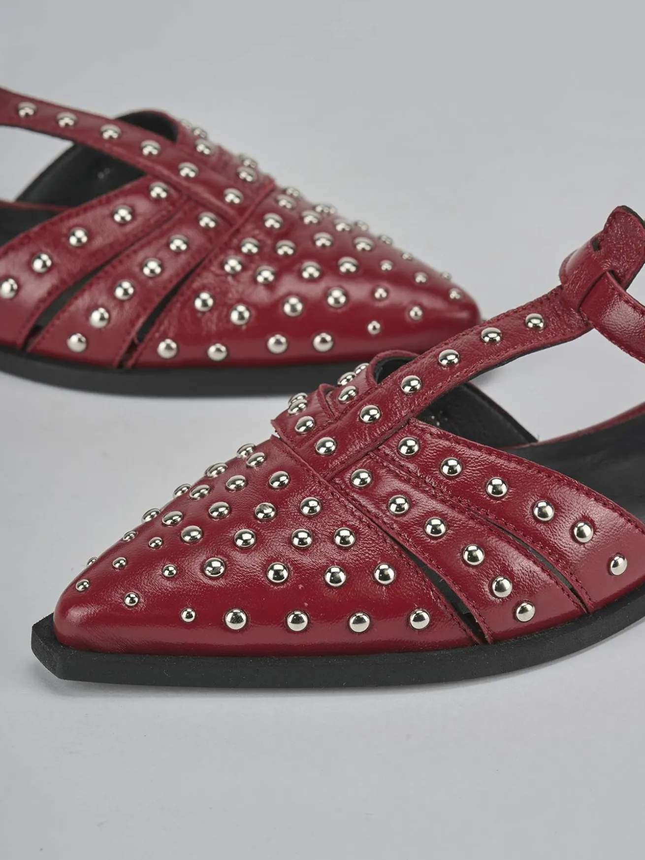 Ballerine tacco 1cm pelle rosso