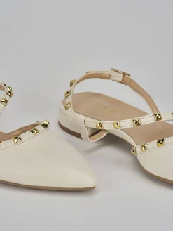 Ballerine tacco 1cm pelle bianco