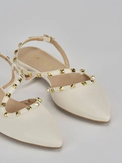 Ballerine tacco 1cm pelle bianco