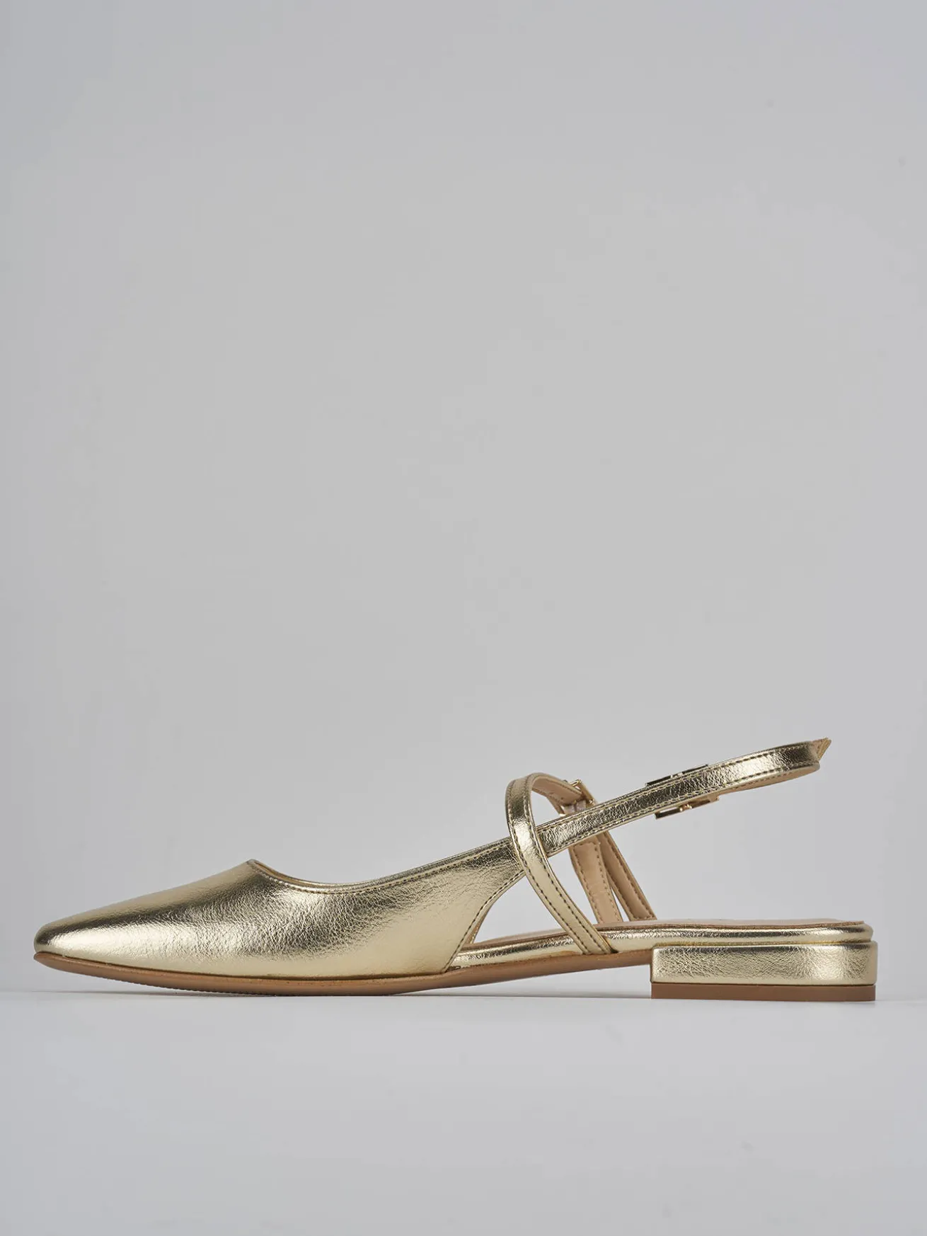 Ballerine tacco 1cm pelle oro