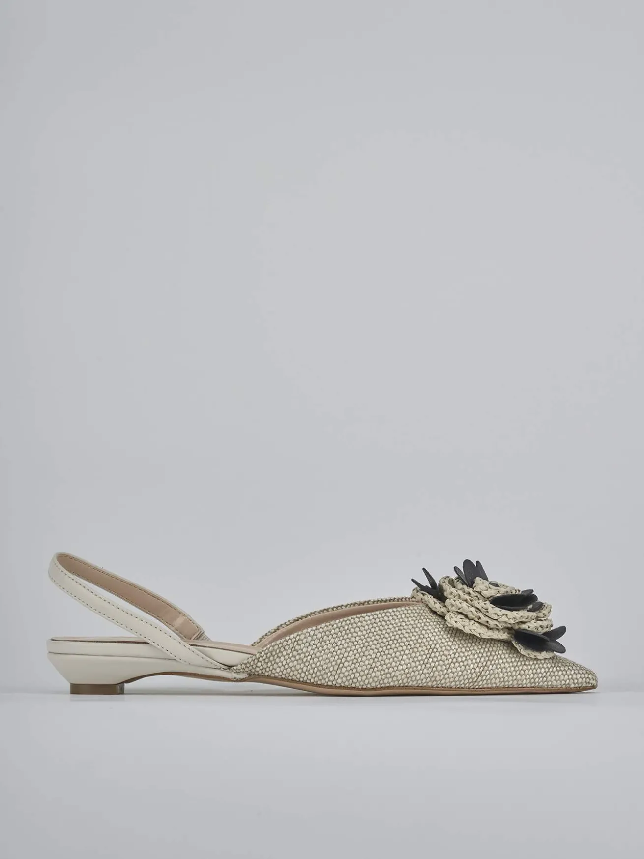 Ballerine tacco 2cm pelle beige