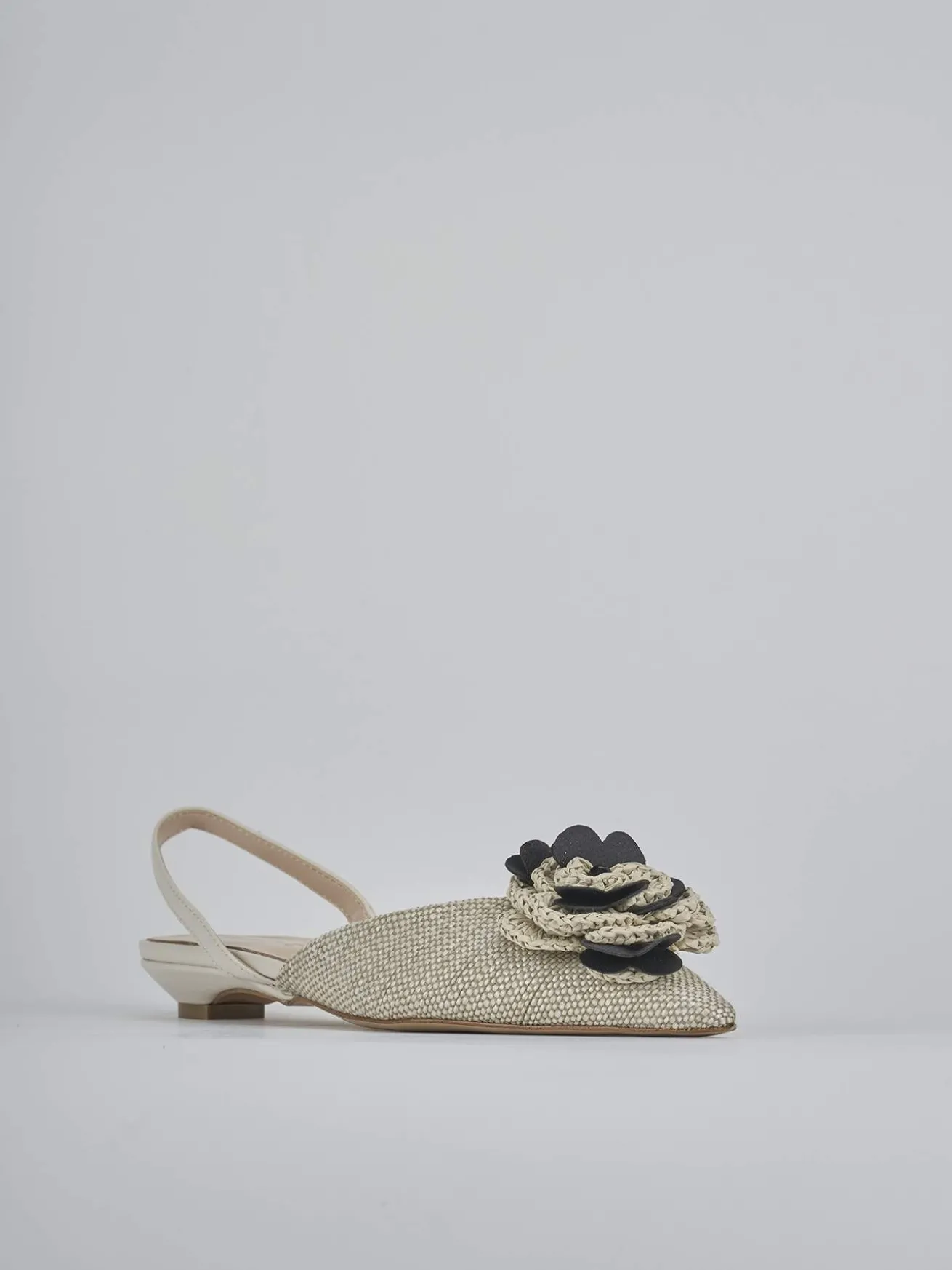 Ballerine tacco 2cm pelle beige