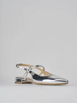 Ballerine tacco 1cm pelle argento