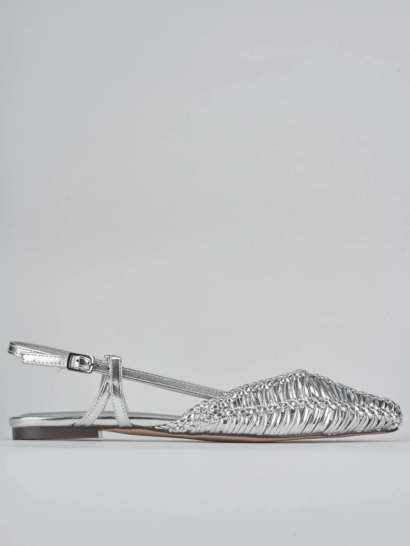 Ballerine tacco 1cm pelle argento