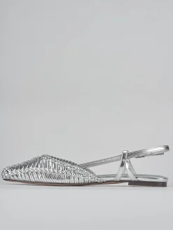 Ballerine tacco 1cm pelle argento