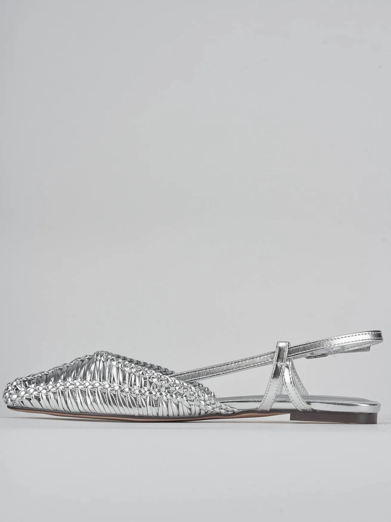 Ballerine tacco 1cm pelle argento